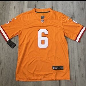 Nike Men's Bright Orange Jersey with White Accents